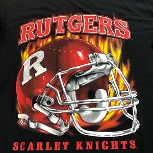 Rutgers Football Black Heavy Cotton Tee